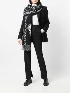 Alexander McQueen skull pattern logo scarf