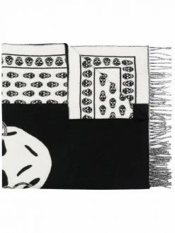 Alexander McQueen skull pattern logo scarf