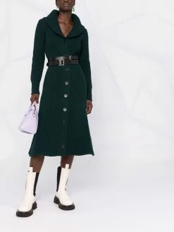 Alexander McQueen ribbed knit midi dress