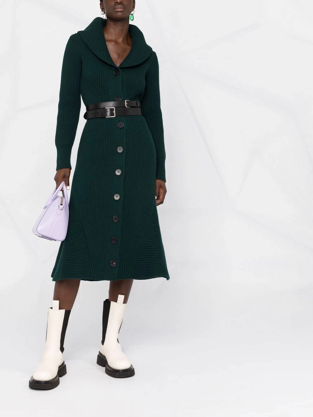 Alexander McQueen Ribbed knit midi dress 2 Alexander McQueen ribbed knit midi dress