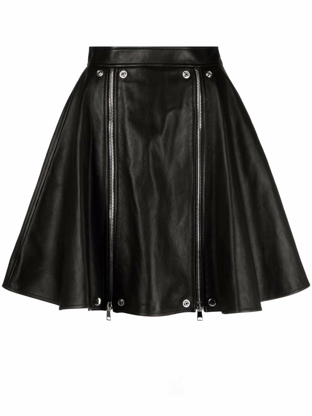 Alexander McQueen Zip detail leather skirt 1 Alexander McQueen zip-detail leather skirt