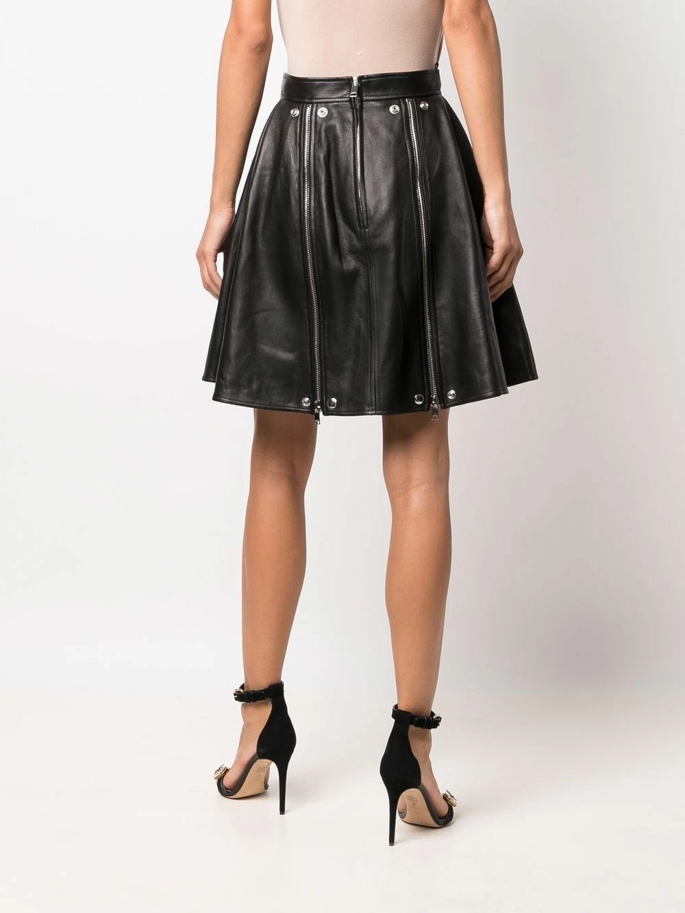 Alexander McQueen Zip detail leather skirt 4 Alexander McQueen zip-detail leather skirt