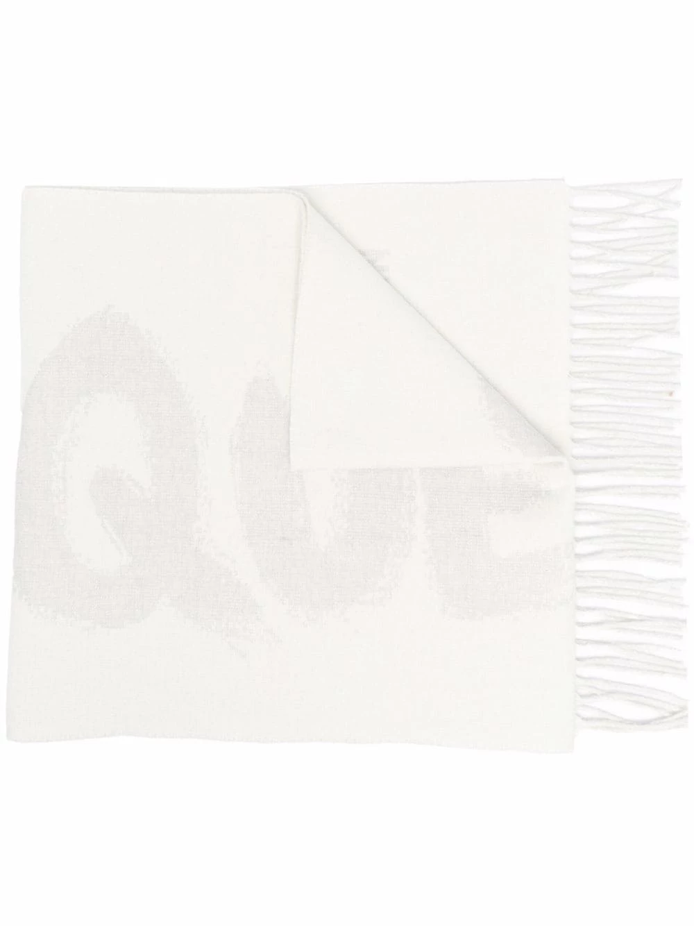 Alexander McQueen Logo print frayed scarf 1 Alexander McQueen logo-print frayed scarf