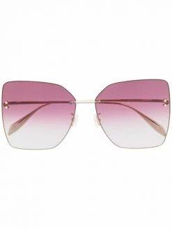 Alexander McQueen square-frame pink-tinted sunglasses