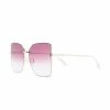 Alexander McQueen square-frame pink-tinted sunglasses