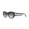 Alexander McQueen oval-frame logo-print sunglasses