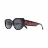 Alexander McQueen Graffiti logo-print oval-frame sunglasses