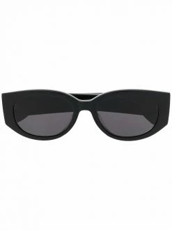 Alexander McQueen Graffiti logo-print oval-frame sunglasses