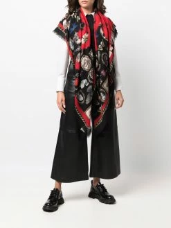 Alexander McQueen logo embroidered scarf