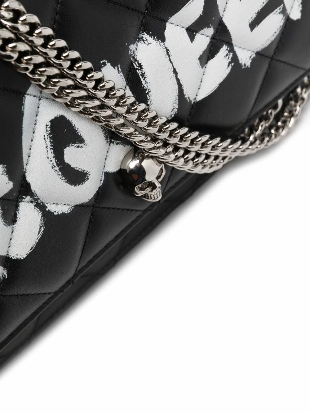 Alexander McQueen Logo print quilted finish shoulder bag 4 Alexander McQueen logo-print quilted-finish shoulder bag