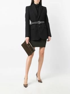 Alexander McQueen skull charm croc-embossed clutch bag