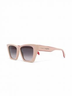 Alexander McQueen logo-print square-frame sunglasses