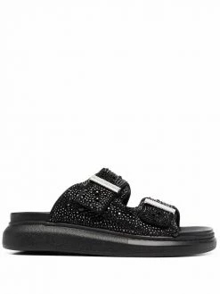 Alexander McQueen Hybrid crystal-embellished slide sandals