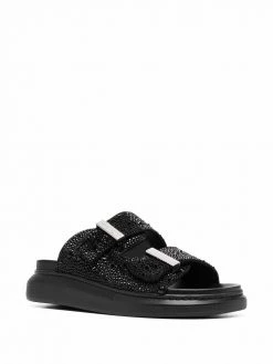 Alexander McQueen Hybrid crystal-embellished slide sandals
