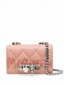 Alexander McQueen mini Jewelled Graffiti-logo print satchel