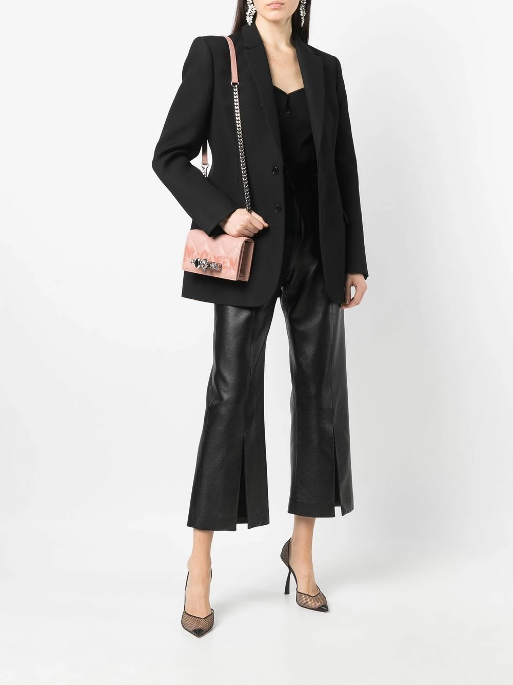 Alexander McQueen Mini Jewelled Graffiti logo print satchel 2 Alexander McQueen mini Jewelled Graffiti-logo print satchel