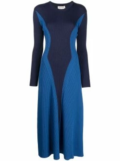 Alexander McQueen colour-block wool dress