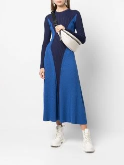 Alexander McQueen colour-block wool dress