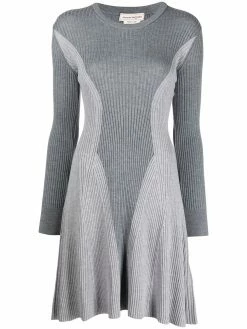 Alexander McQueen stretch-knit flared minidress