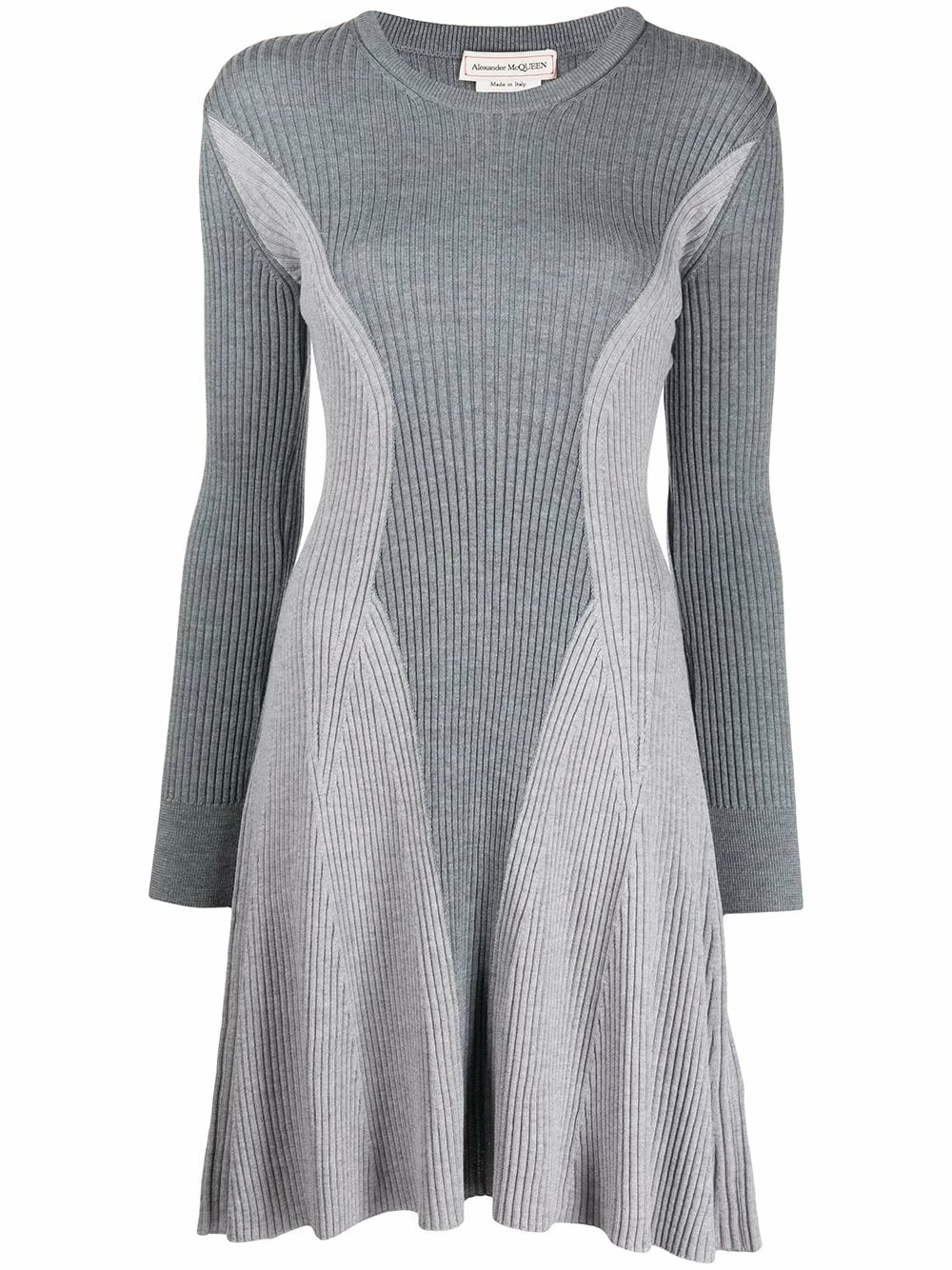 Alexander McQueen Stretch knit flared minidress 1 Alexander McQueen stretch-knit flared minidress