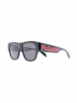 Alexander McQueen square-frame logo-print sunglasses