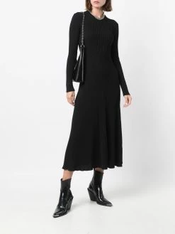 Alexander McQueen ribbed mid-length wool dress