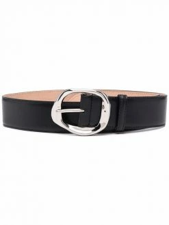 Alexander McQueen silver-tone buckle leather belt