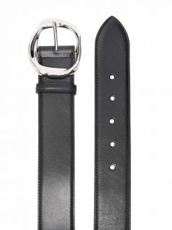 Alexander McQueen silver-tone buckle leather belt