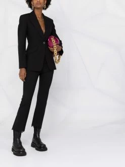 Alexander McQueen fitted lace-back peak-lapel blazer