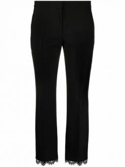 Alexander McQueen lace-trim tailored cropped trousers