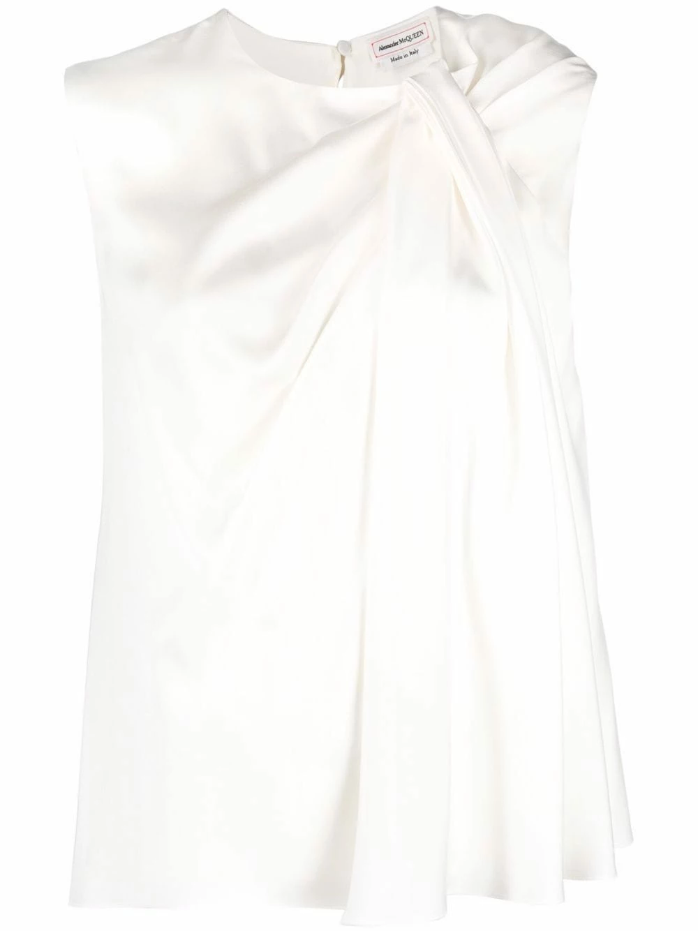 Alexander McQueen Draped silk tank top 1 Alexander McQueen draped silk tank top