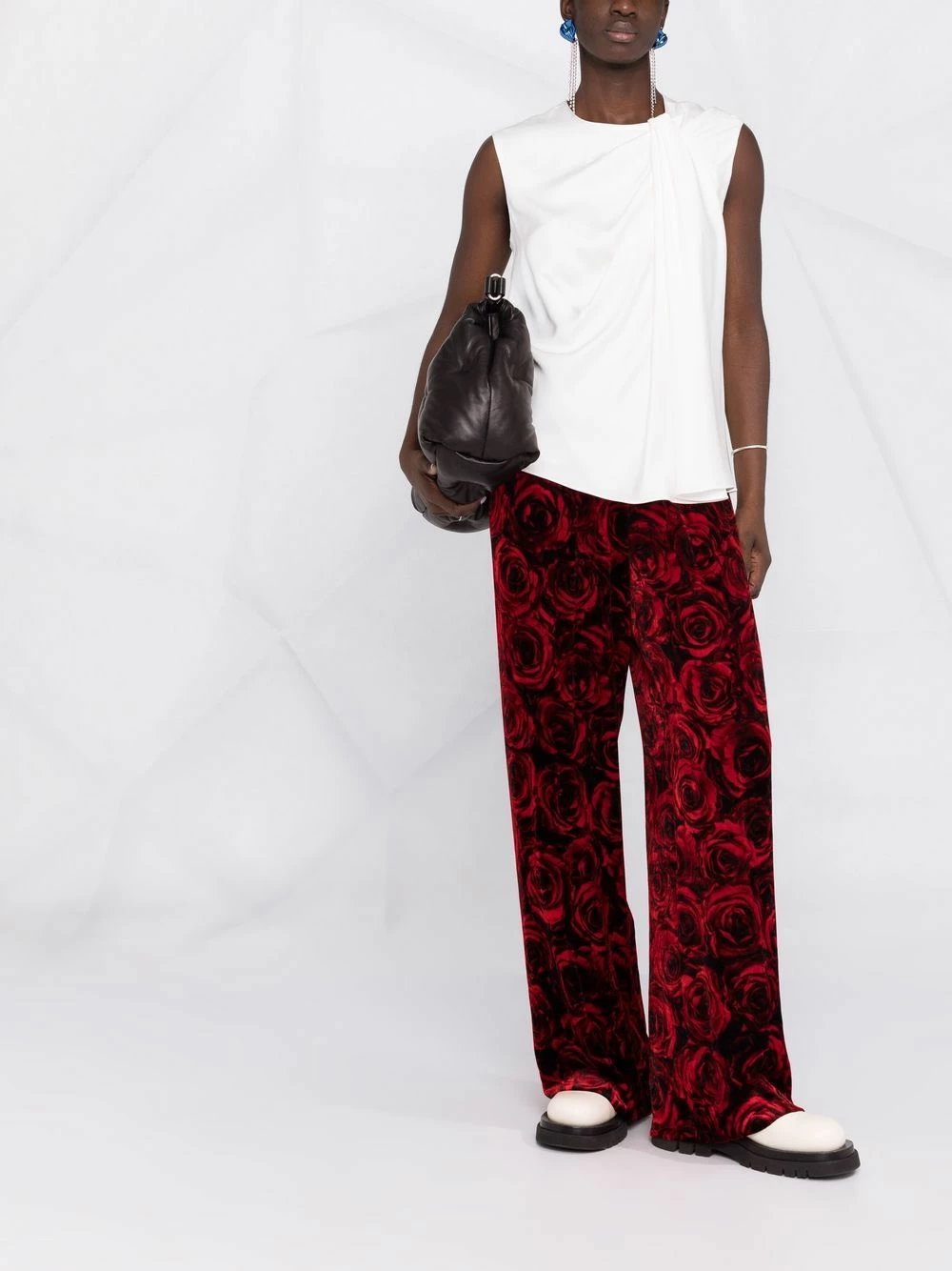 Alexander McQueen Draped silk tank top 2 Alexander McQueen draped silk tank top