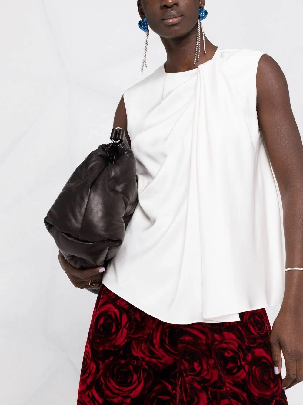 Alexander McQueen Draped silk tank top 5 Alexander McQueen draped silk tank top