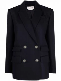 Alexander McQueen double-breasted wool-blend blazer