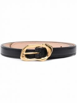 Alexander McQueen slim gold buckle belt