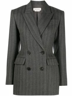 Alexander McQueen vertical-stripe double-breasted blazer