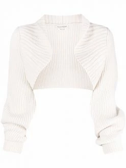 Alexander McQueen ribbed cashmere bolero