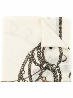 Alexander McQueen chain-link print wool scarf