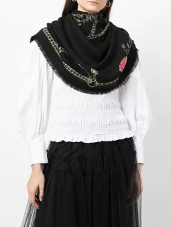 Alexander McQueen chain-print wool scarf