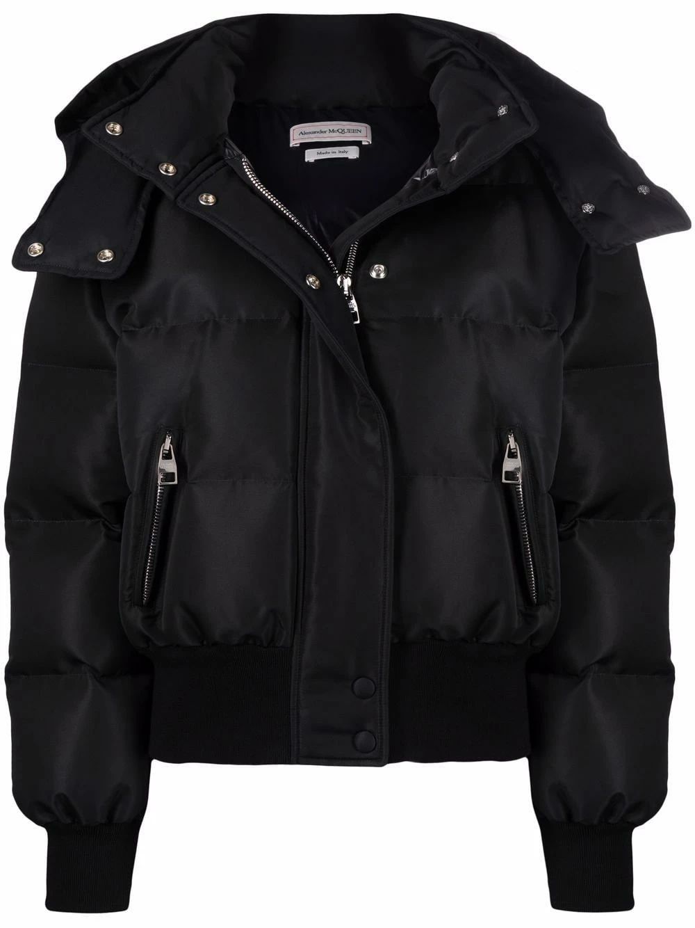Alexander McQueen Logo print hooded puffer jacket 1 Alexander McQueen logo-print hooded puffer jacket