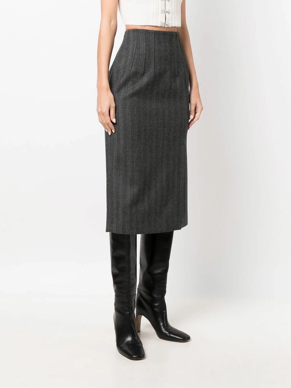 Alexander McQueen Pintucked pencil skirt 3 Alexander McQueen pintucked pencil skirt
