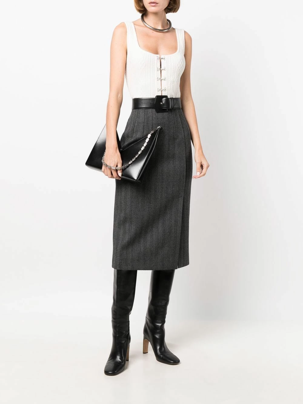 Alexander McQueen Pintucked pencil skirt 2 Alexander McQueen pintucked pencil skirt