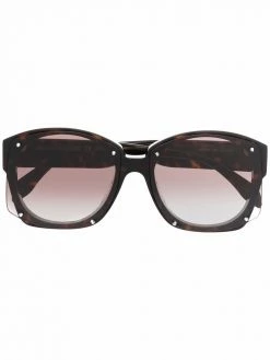 Alexander McQueen tortoiseshell-effect oversized-frame sunglasses