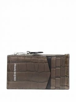 Alexander McQueen crocodile-effect leather wallet