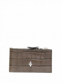Alexander McQueen crocodile-effect leather wallet