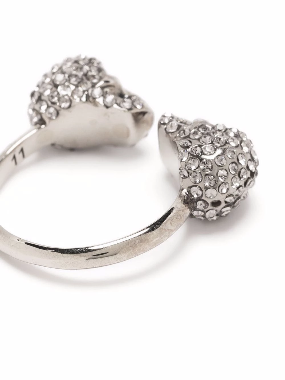 Alexander McQueen Crystal embellished skull ring 3 Alexander McQueen crystal-embellished skull ring