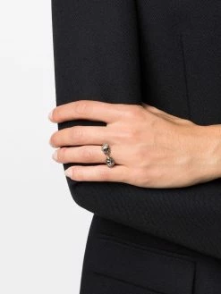 Alexander McQueen crystal-embellished skull ring