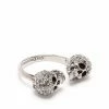 Alexander McQueen crystal-embellished skull ring
