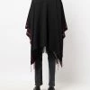 Alexander McQueen fringed knit logo-edge poncho