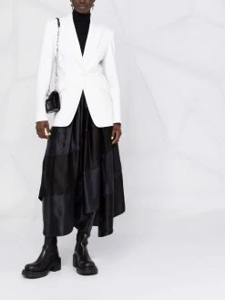 Alexander McQueen lace-panel single-breasted blazer